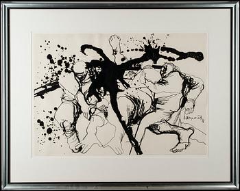 VYACHESLAV SAWICH MIKHAILOV, blandteknik på papper, signerad och daterad -88.