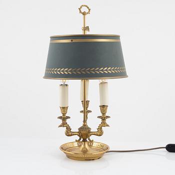 An Empire style bouillotte table lamp, Armaturhantverk, Tibro, second half of the 20th Century.