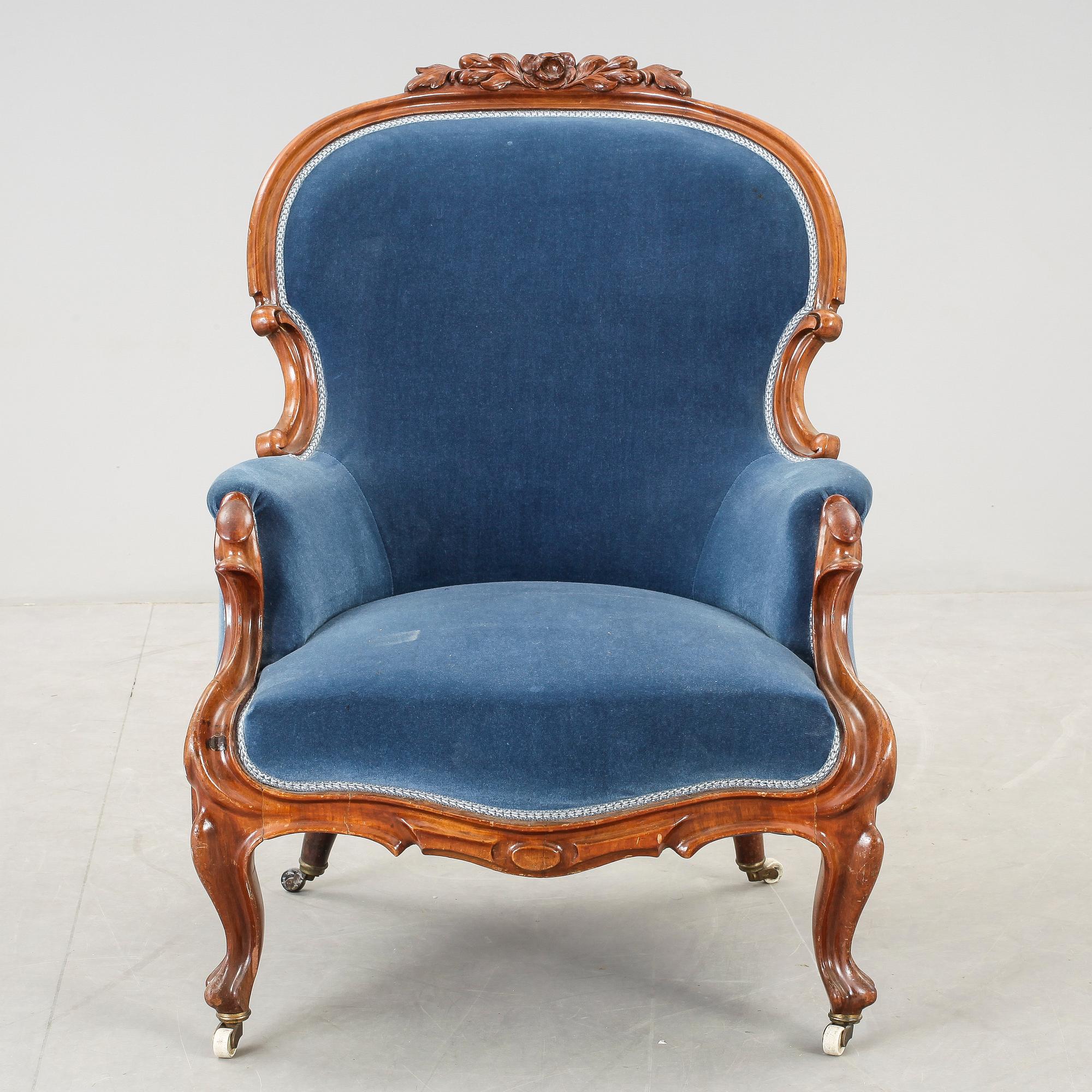 FÅTÖLJ, nyrokoko, 1800-talets slut.