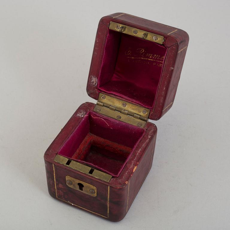 A 19th century leather box, E. Rimmel, London Paris.
