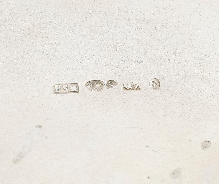 KAFFESERVIS, 3 delar, silver, empirestil, Svedboms, Vetlanda, 1918. Totalvikt ca 934g.