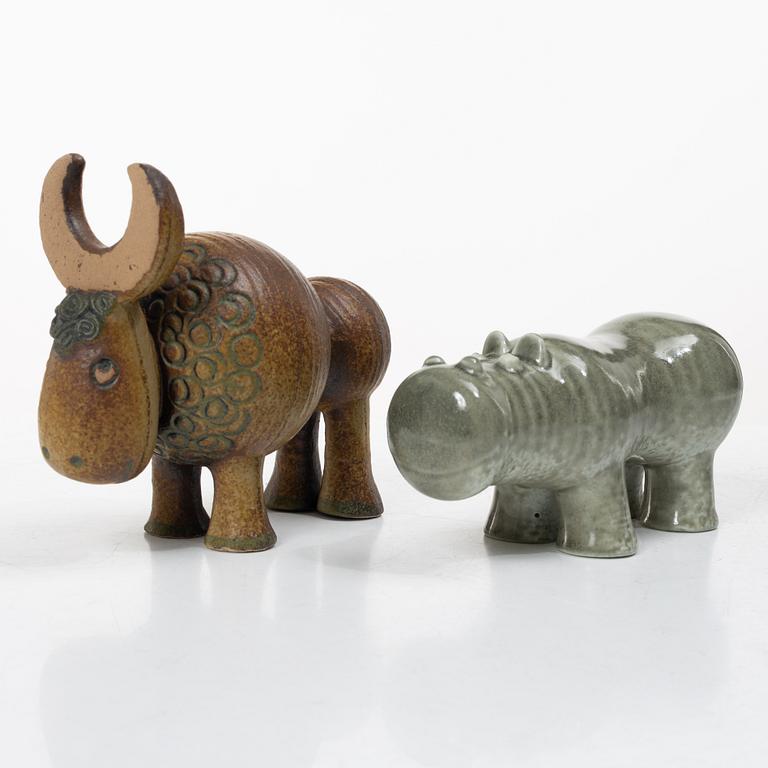 Lisa Larson, Figurines, stoneware, 2 pcs, Gustavsberg.
