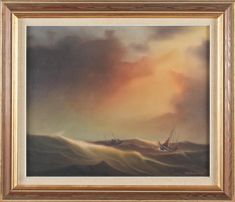 KARL GUSTAV HOLMBERG, olja på pannå, signerad och daterad -64.