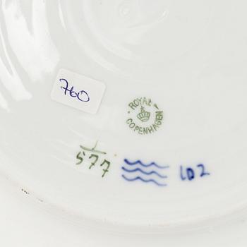 A 'Blue Fluted Half Lace' porcelain dish, Royal Copenhagen, model '538', 1893-1923.