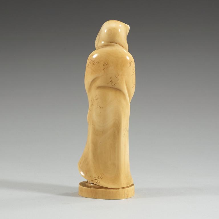 A Japanese ivory figure of a deamon, Meiji period (1868-1912).