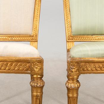 Chairs, 6 late Gustavian, circa 1800.