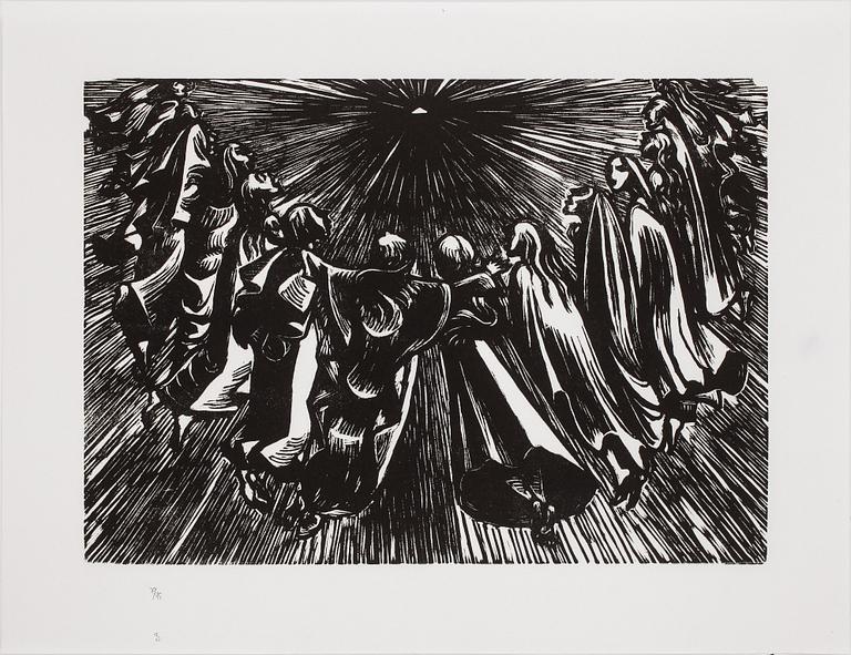 ERNST BARLACH, litografi mapp, signerade och numrerade. Mapp 70/95.