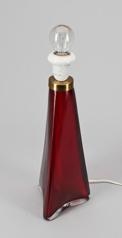 BORDSLAMPA, glas, Carl Fagerlund, Orrefors.