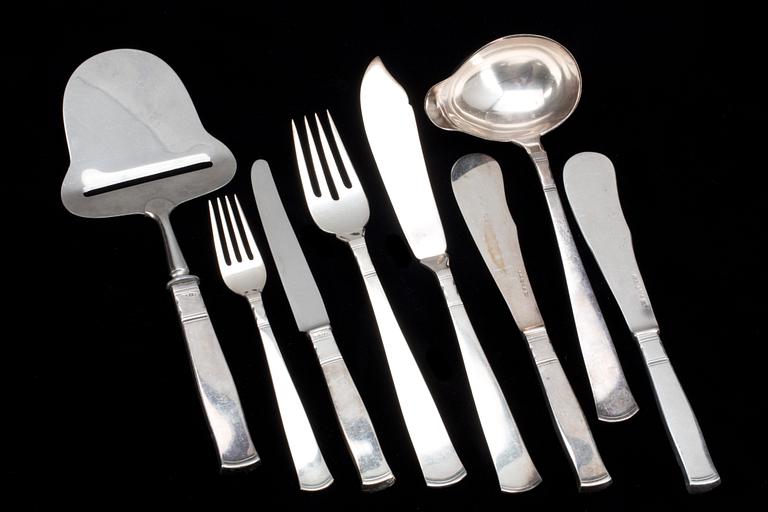 BESTICKUPPSÄTTNING, 52 delar, Rosenholm GAB, Stockholm. Vikt tot ca 1930g.