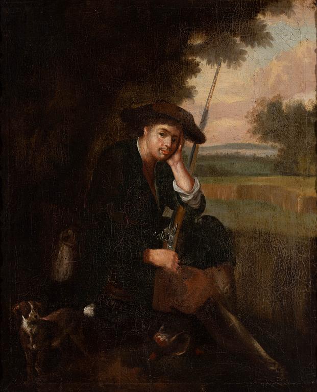 UNIDENTIFIED ARTIST, HUNTER WITH HIS DOG.