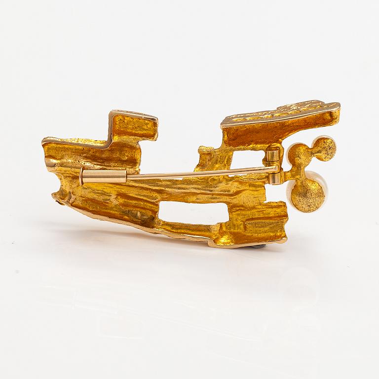 Björn Weckström, RIntaneula Argon keula", 14K kultaa ja viljellyt helmet. Lapponia 1968.