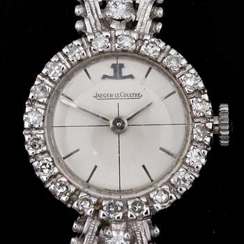 ARMBANDSUR, dam, Jaeger-LeCoultre, 18k vitguld med diamanter tot ca1,08ct. 1970-tal. Vikt ca28,8g.