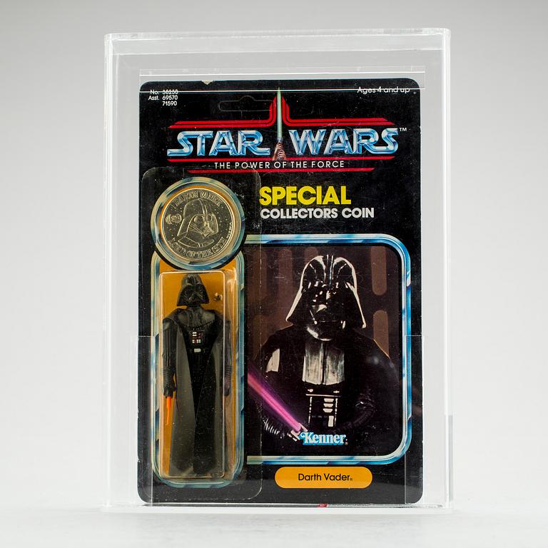 STAR WARS, Darth Vader POTF 92 back AFA80 Y-NM, Kenner 1985.