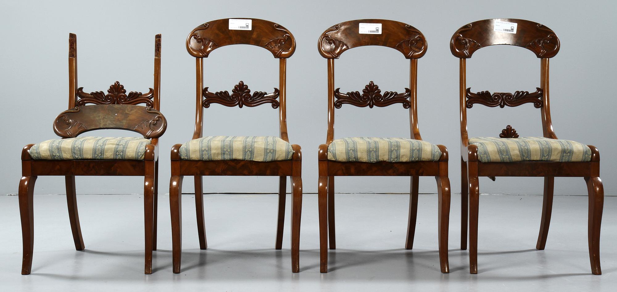 STOLAR, 4 st. Senempire, 1800-talets mitt.