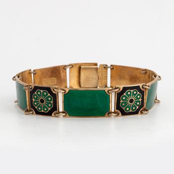 A David Andersen sterling silver and enamel bracelet.