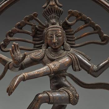 A bronze figure of Shiva Nataraja, India, early 20th Century.