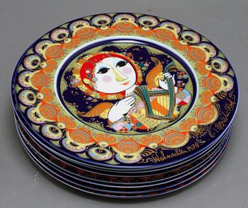 TALLRIKAR, 9 st, porslin, Björn Wiinblad, Rosenthal Studio-Line, 1970/80-tal.