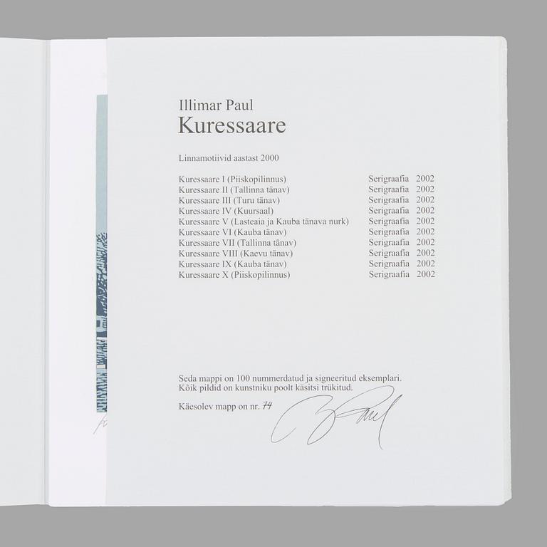 Illimar Paul, Grafikmapp med 10 blad, "Kuressaare", signerad.