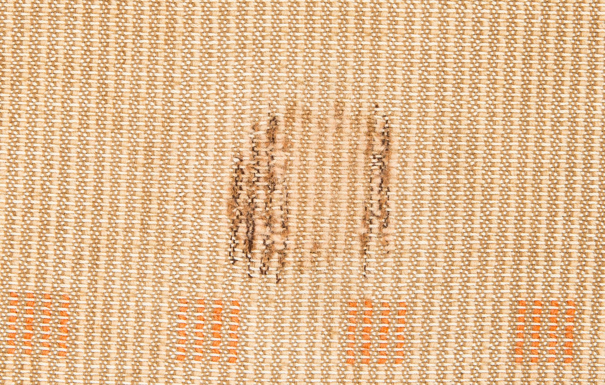 An early  Finnish long pile ryijy rug. Circa 180 x 43 cm.