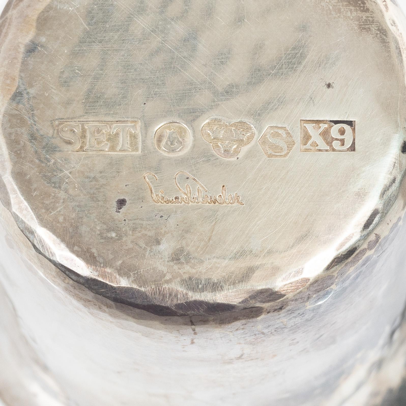 Einar Telander, Bägare, ett par, silver, i etui, Einar Telander Silversmedja, Stockholm 1972.