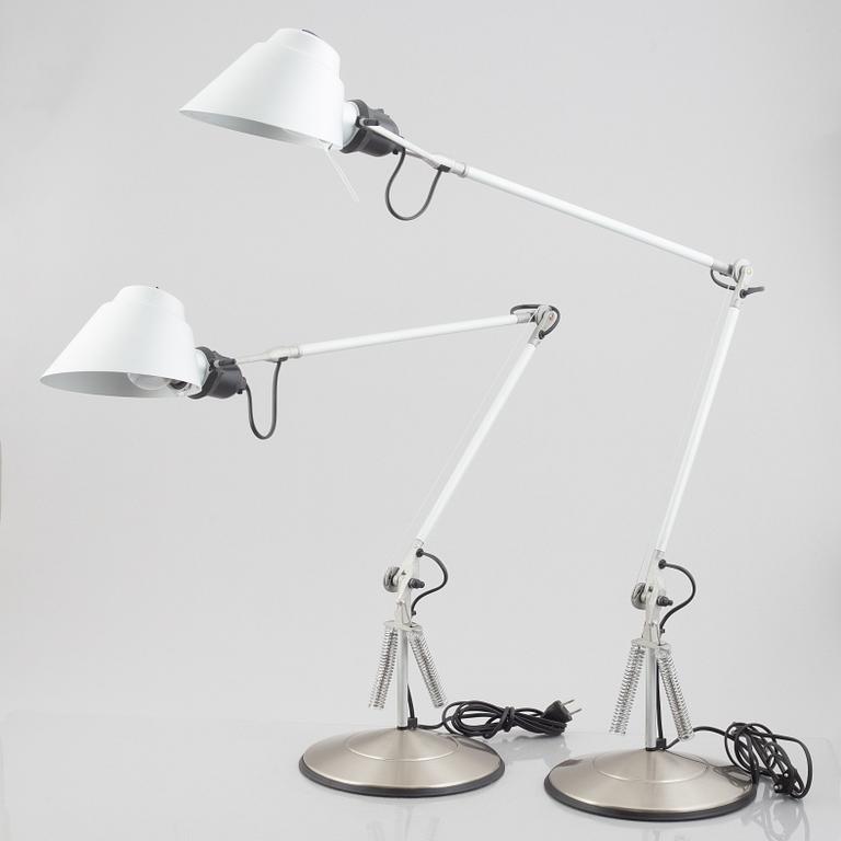 Walter Monici, a pair of "Tangram" table lamps, Lumina, Italy.