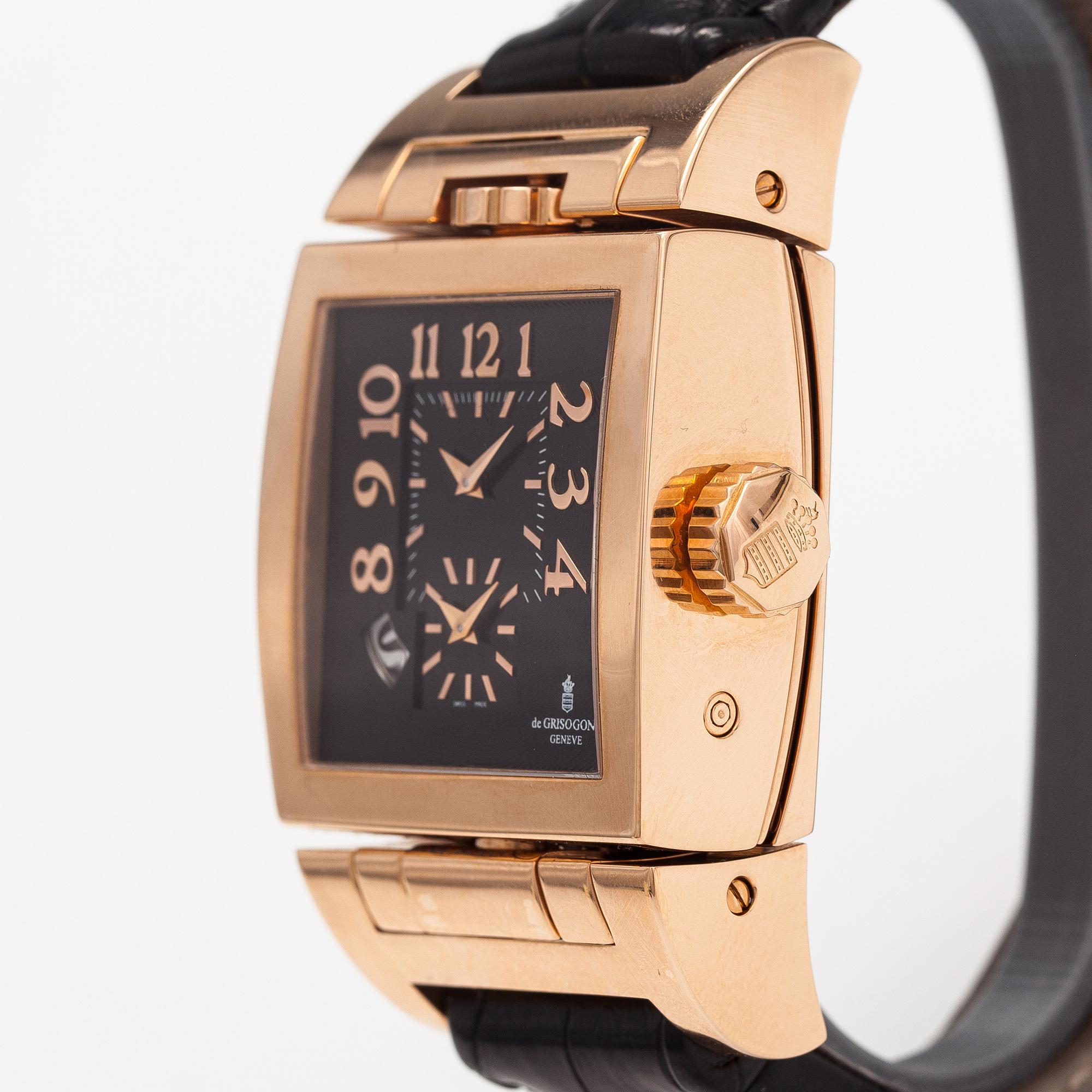 De Grisogono, Doppio tre, wristwatch, 36 x 35.5 mm.