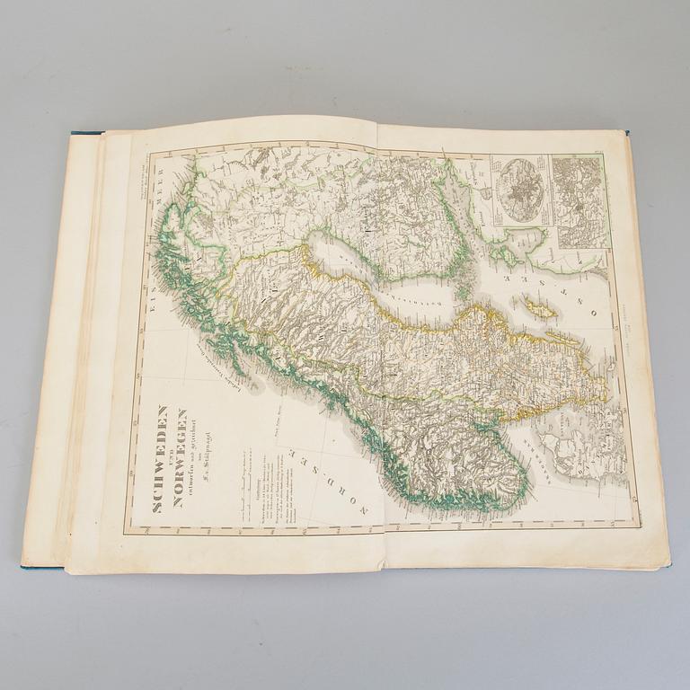 ATLAS, Stielers Handatlas (efter Adolf Stieler, 1775–1836). 95 kartor, tryckt 1860.