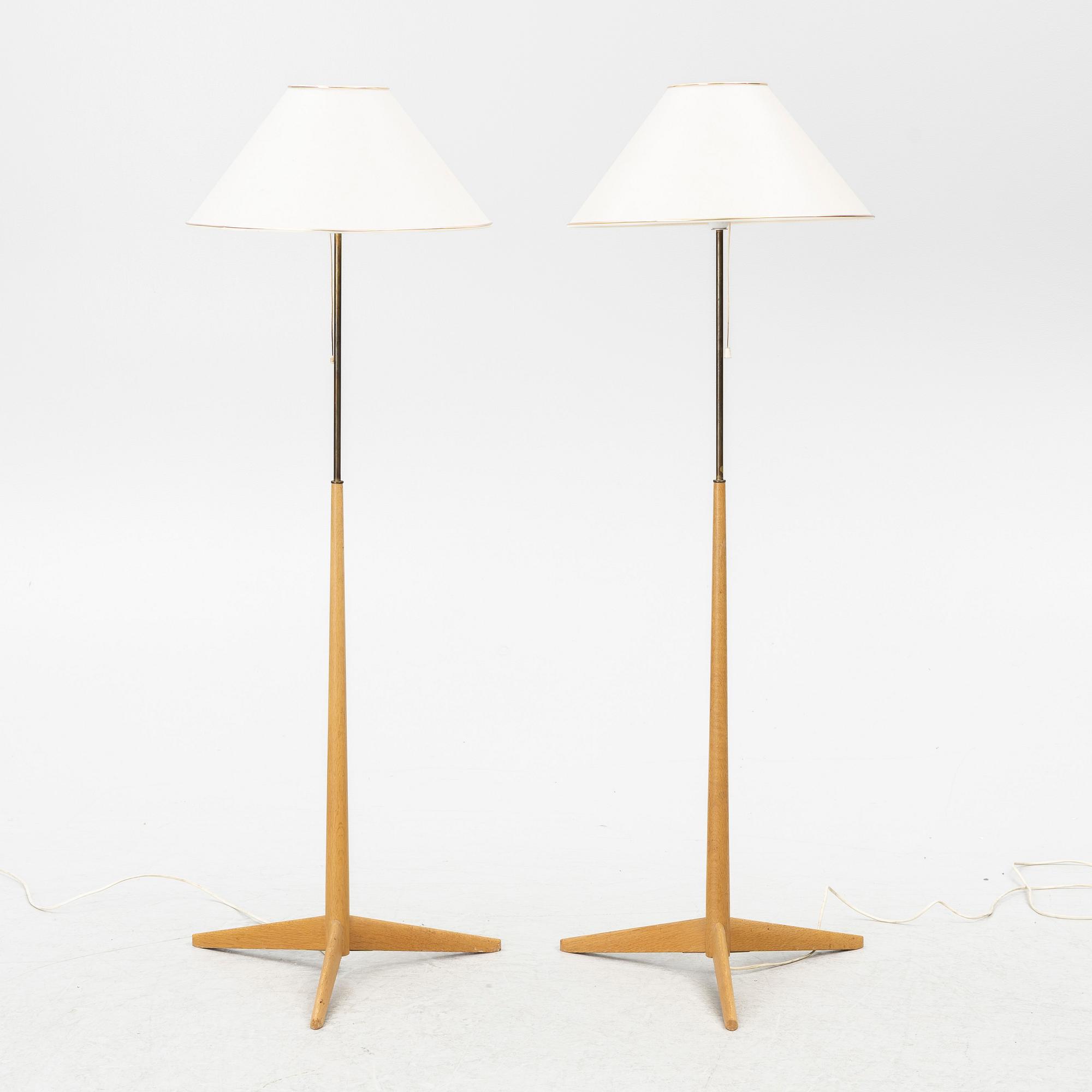 Floor lamps, a pair, second half of the 20th century.