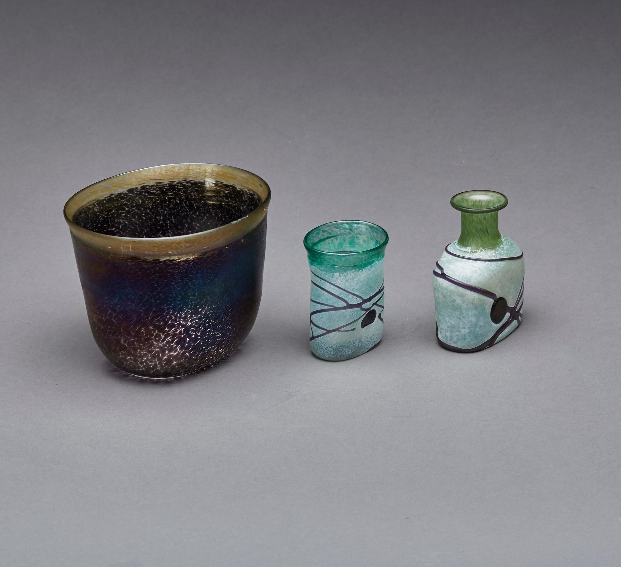 VASER, 3 st, glas, Bertil Vallien, Boda/Kosta Boda Artist Collection, signerade.