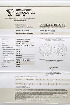 Brilliant-cut diamond, 0,34 ct G SI2, IGI certificate F2E25040.