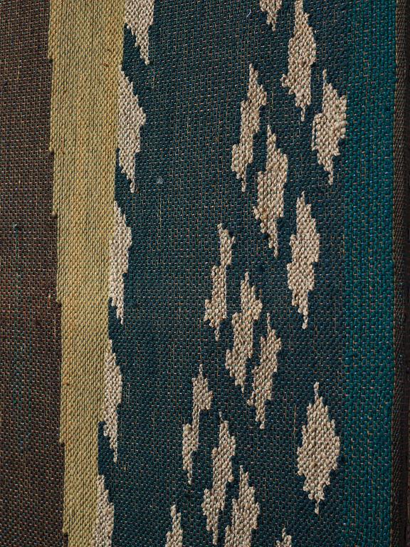 Lillian Holm, a tapestry, flat weave, ca 180,5 x 82 cm, signed LH. With the frame ca 182x79 cm.