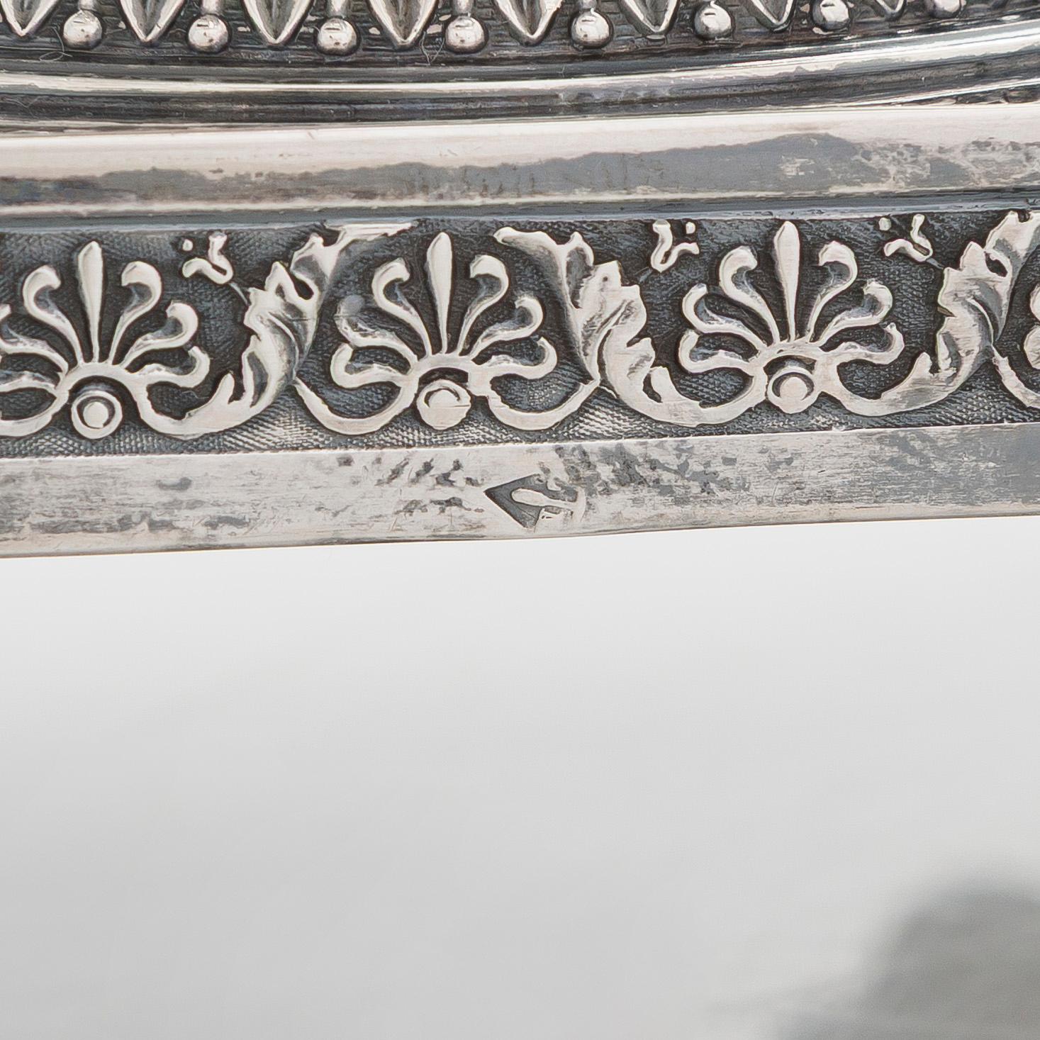 Louis Manant, genombruten skål, silver, Paris 1819-1838.