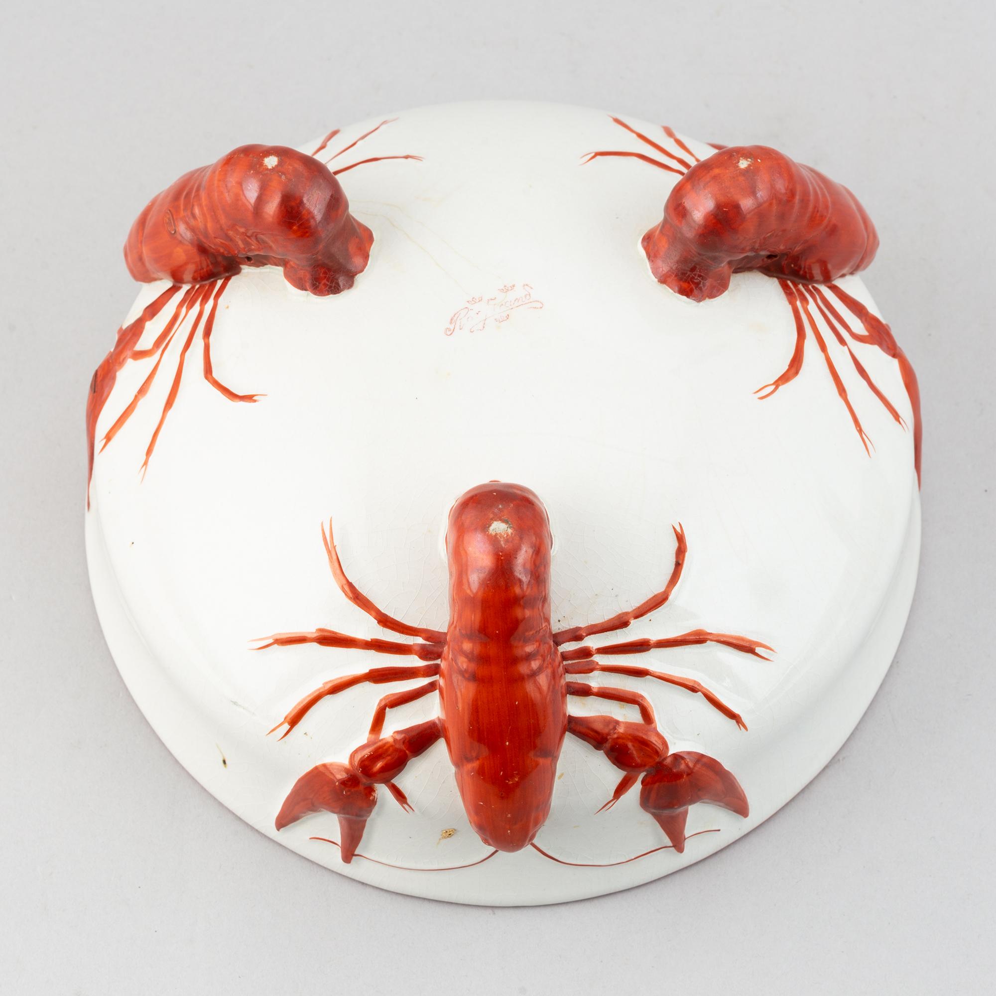 A 7 pcs crayfish service designed by Alf Wallander, Rörstrand.