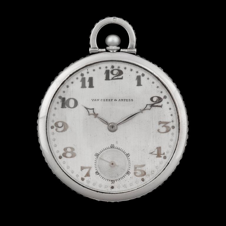 Dress watch, Van Cleef & Arpels. Noble metal. 1920s. Box. Total weight 41g. 41mm.