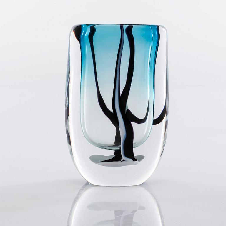 VICKE LINDSTRAND, vase, glass, "Vinter", 1950s.