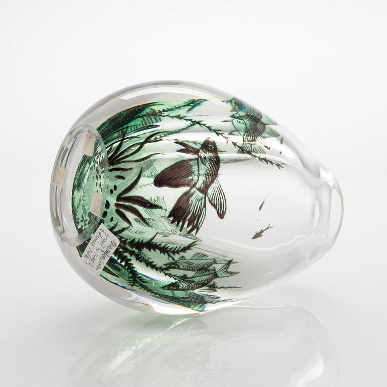 Edward Hald, vase, signerad Orrefors Graal nr 1498 G  Edward Hald.