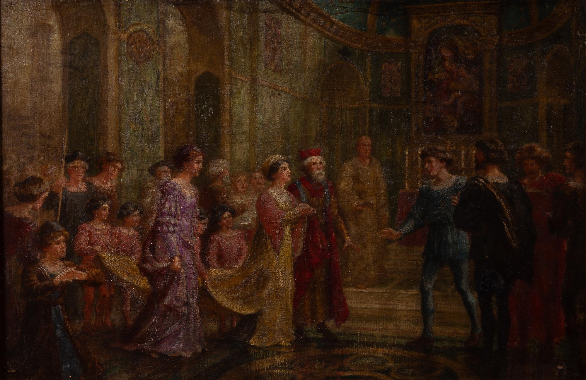 Engelsk skola, 1800-tal,  "The Wedding Scene" ur Shakespeare.