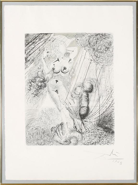 SALVADOR DALÍ, an etching, signed and dated 1963.