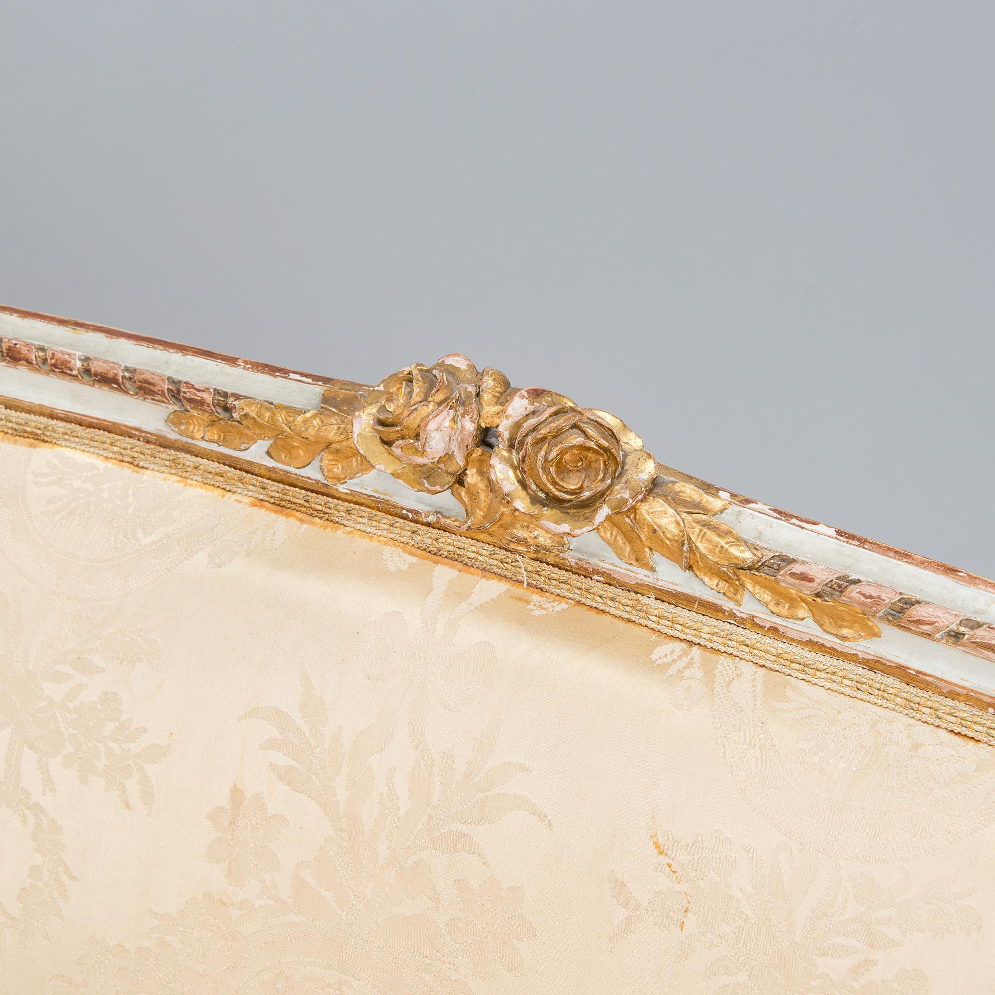 An 8-piece Gustavian style furniture set, late 19th century.