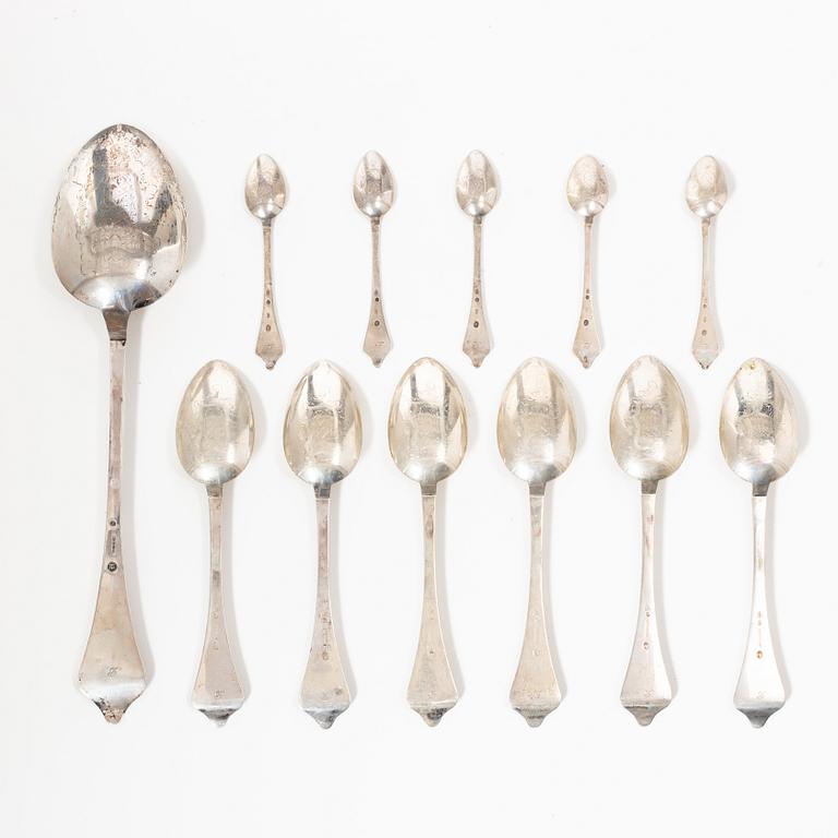 Bestick, 10 st, silver, Danmark 1912-13.