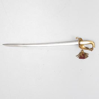 A Danish navy officer's sword, 1849 pattern with scabbard.