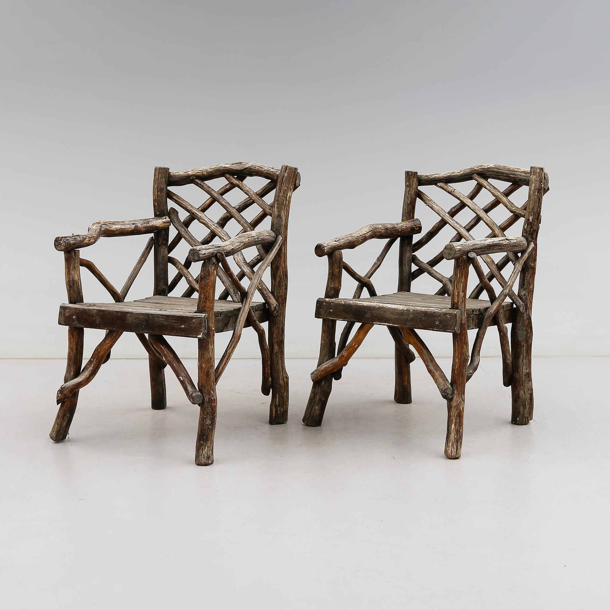 TRÄDGÅRDSSTOLAR, 1 par, 1900-tal.