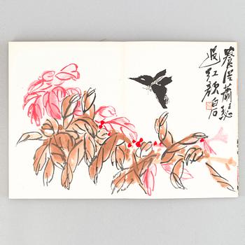 A Qi Baishi book with prints "Baishi Momiao", Rongbaozhai, 1959.