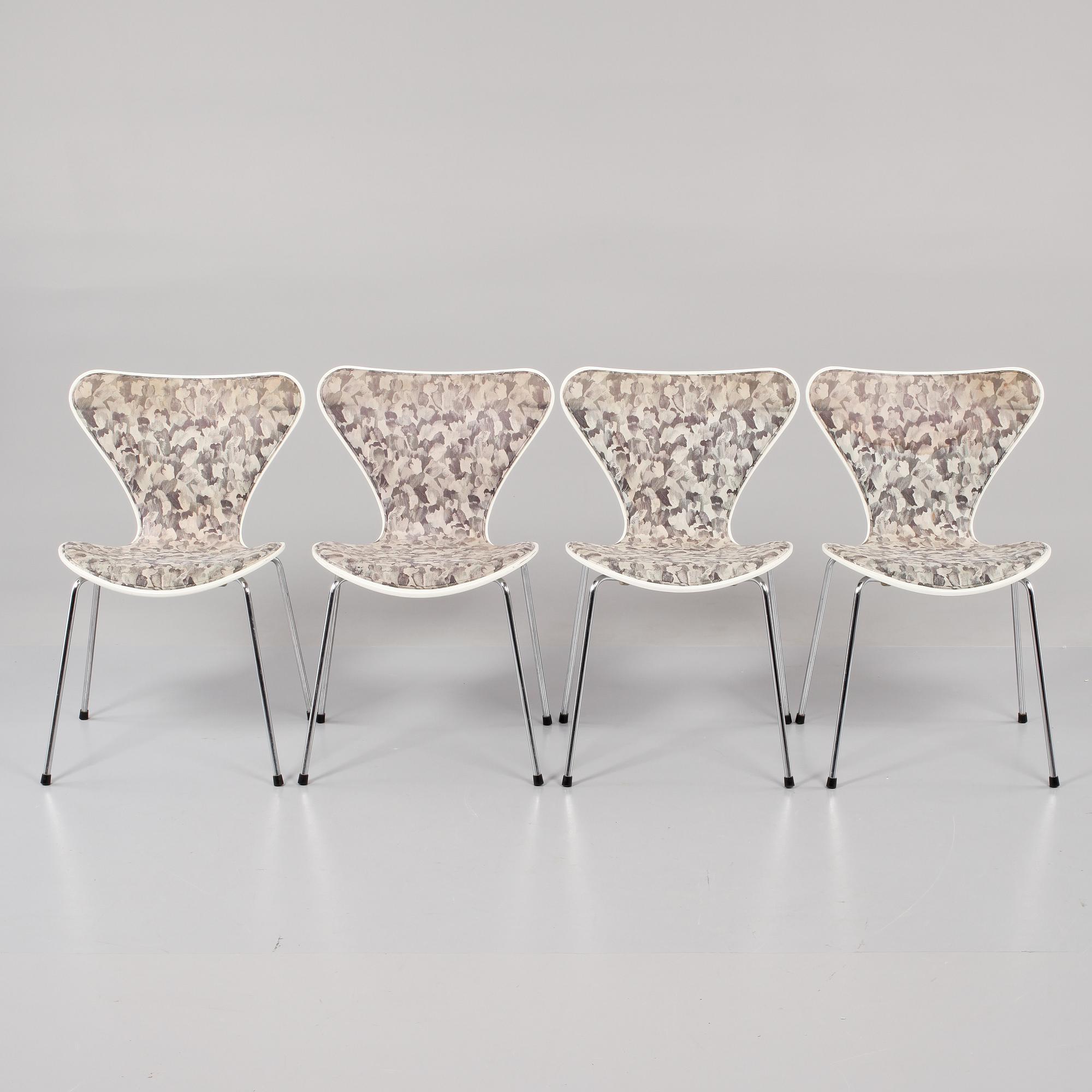 STOLAR, 8 st, "Sjuan", Arne Jacobsen, Fritz Hansen, Danmark, 1990.