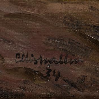 ELLIS WALLIN, oil on canvas, signed and dated 34.
