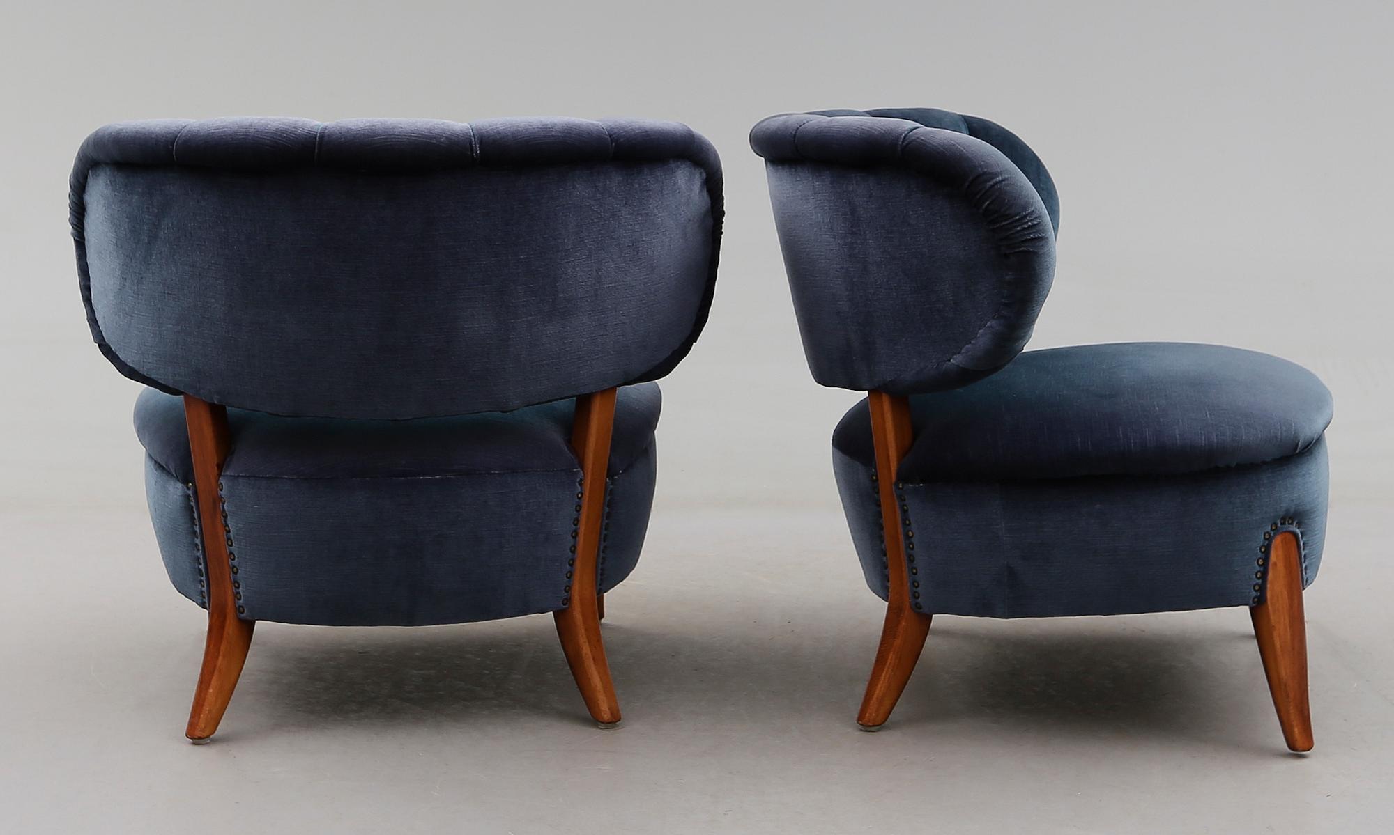 FÅTÖLJER, 1 par, "Schulz", Otto Schulz, Jio Möbler, omkring 1900-talets mitt.