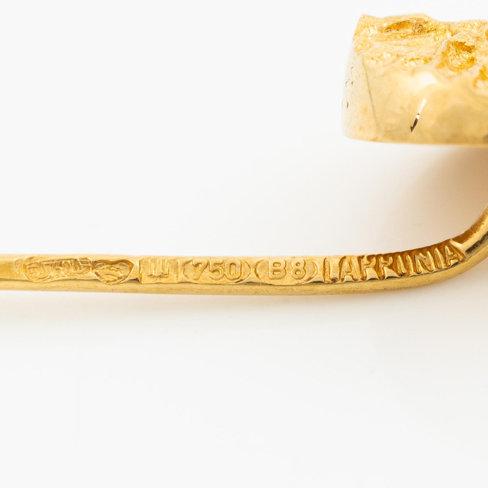Lapponia, brooch pin, 18K gold.