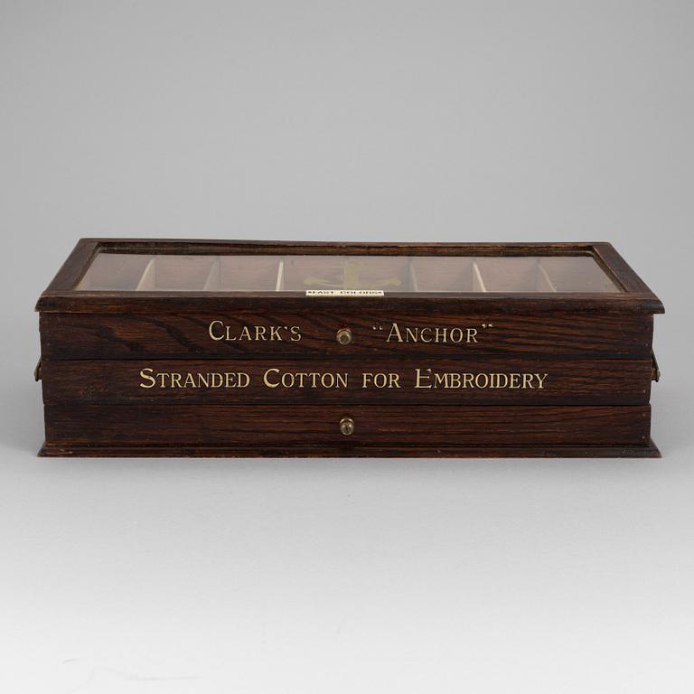 A sewing box, Clarks "Anchor" Soft Embroidery", early 1900s.