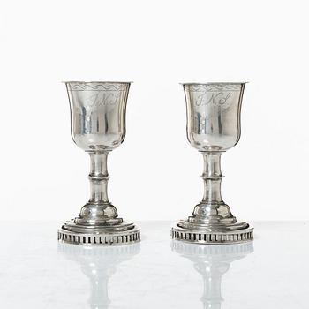Arvid Vernström, soup ladles, a pair, silver, Eksjö 1816.