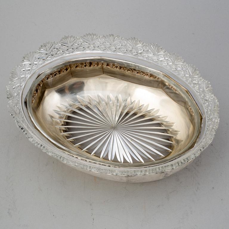 KARL ANDERSSON, a silver and glass jardiniere, Stockholm 1913.